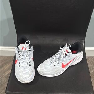 Nike Kids' White & Red Athletic Shoes